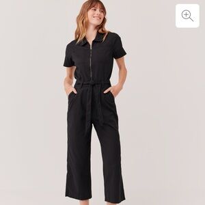Pact Boulevard Brushed Twill zipfront  Jumpsuit Size L